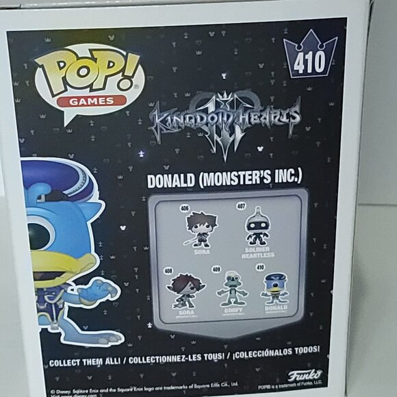 Funko POP! Games Disney Kingdom Hearts III Monster’s Inc Donald Figure #410 NEW - Picture 5 of 7